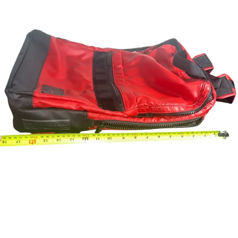 Hedgren Red Black Nylon Backpack Travel School Bag Unisex